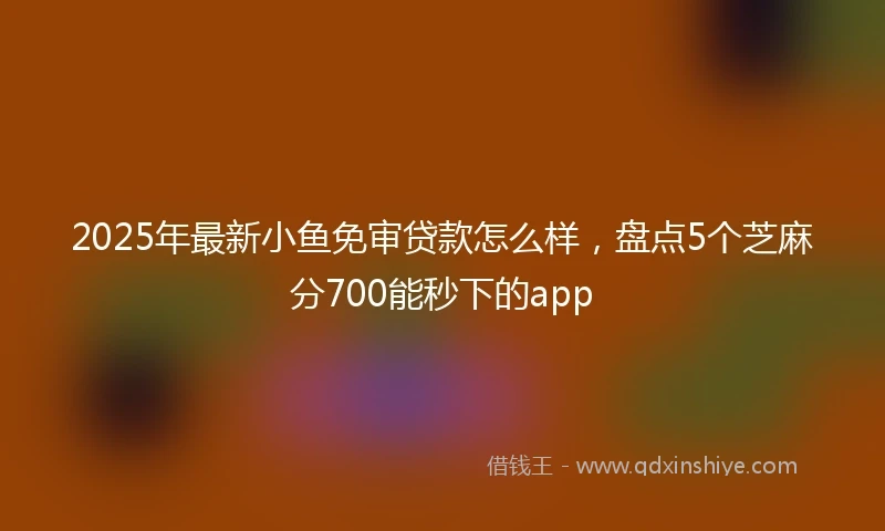 2025年最新小鱼免审贷款怎么样，盘点5个芝麻分700能秒下的app