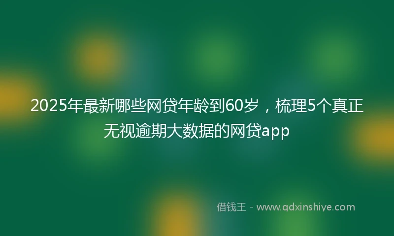 2025年最新哪些网贷年龄到60岁，梳理5个真正无视逾期大数据的网贷app