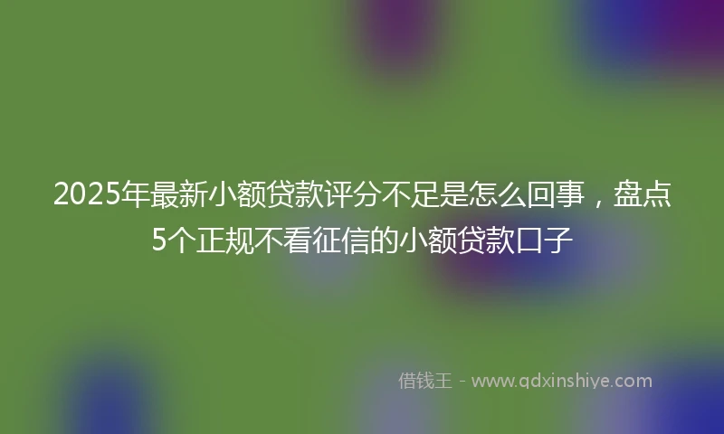 2025年最新小额贷款评分不足是怎么回事，盘点5个正规不看征信的小额贷款口子