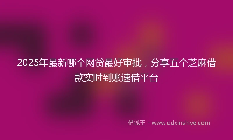 2025年最新哪个网贷最好审批，分享五个芝麻借款实时到账速借平台
