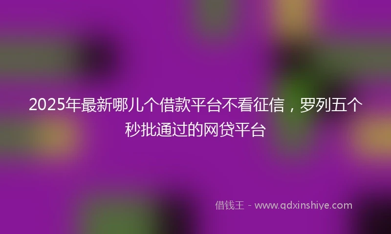 2025年最新哪儿个借款平台不看征信，罗列五个秒批通过的网贷平台