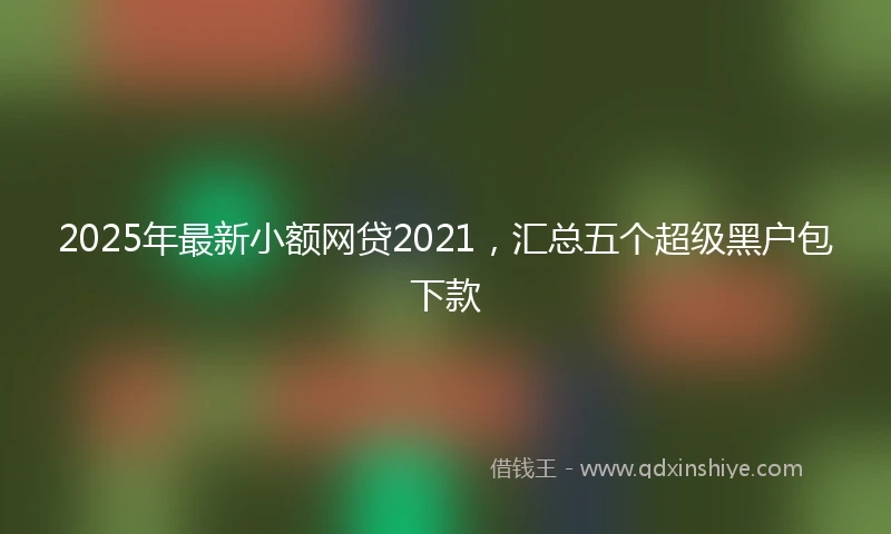 2025年最新小额网贷2021，汇总五个超级黑户包下款