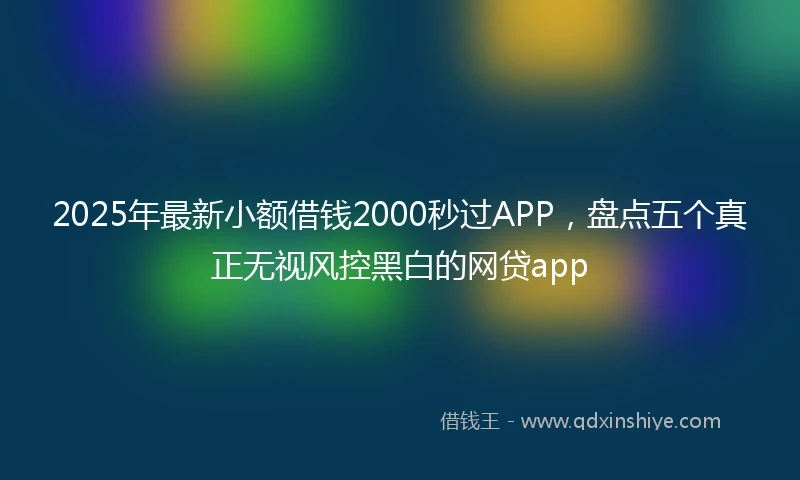 2025年最新小额借钱2000秒过APP，盘点五个真正无视风控黑白的网贷app