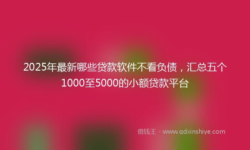 2025年最新哪些贷款软件不看负债，汇总五个1000至5000的小额贷款平台