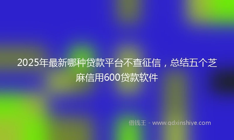 2025年最新哪种贷款平台不查征信，总结五个芝麻信用600贷款软件