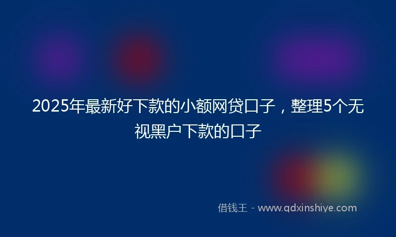2025年最新好下款的小额网贷口子，整理5个无视黑户下款的口子