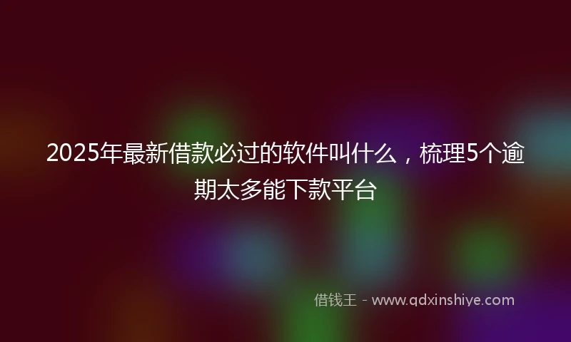 2025年最新借款必过的软件叫什么，梳理5个逾期太多能下款平台