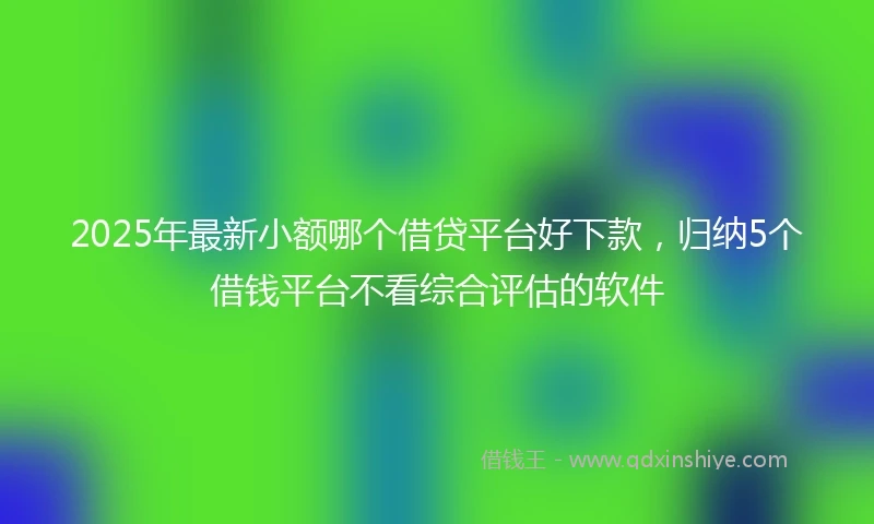 2025年最新小额哪个借贷平台好下款，归纳5个借钱平台不看综合评估的软件