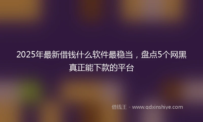 2025年最新借钱什么软件最稳当，盘点5个网黑真正能下款的平台