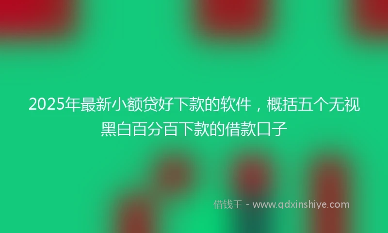 2025年最新小额贷好下款的软件，概括五个无视黑白百分百下款的借款口子