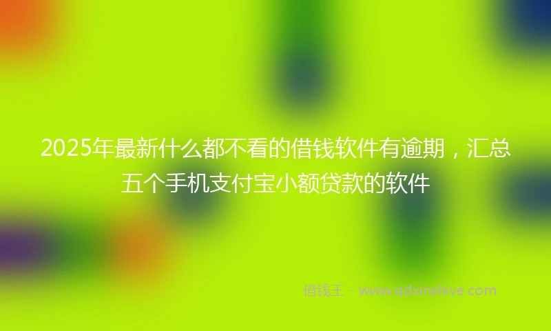 2025年最新什么都不看的借钱软件有逾期，汇总五个手机支付宝小额贷款的软件