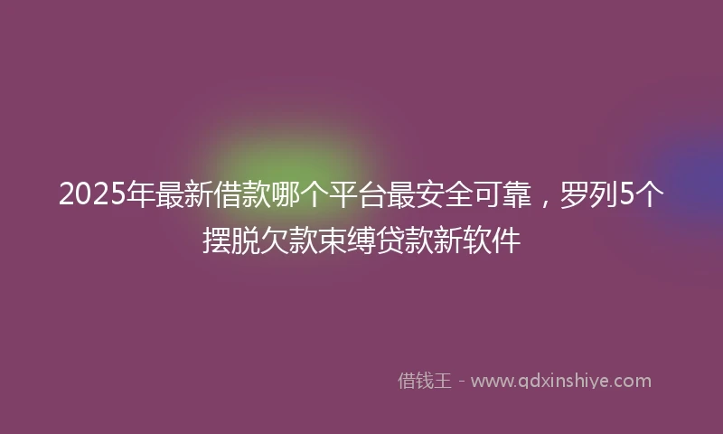 2025年最新借款哪个平台最安全可靠，罗列5个摆脱欠款束缚贷款新软件