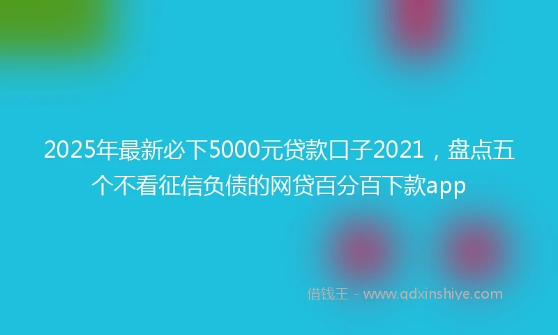 2025年最新必下5000元贷款口子2021，盘点五个不看征信负债的网贷百分百下款app