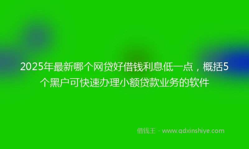 2025年最新哪个网贷好借钱利息低一点，概括5个黑户可快速办理小额贷款业务的软件
