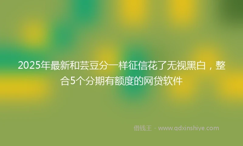 2025年最新和芸豆分一样征信花了无视黑白，整合5个分期有额度的网贷软件