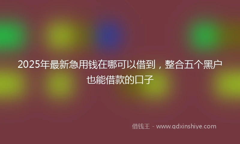 2025年最新急用钱在哪可以借到，整合五个黑户也能借款的口子
