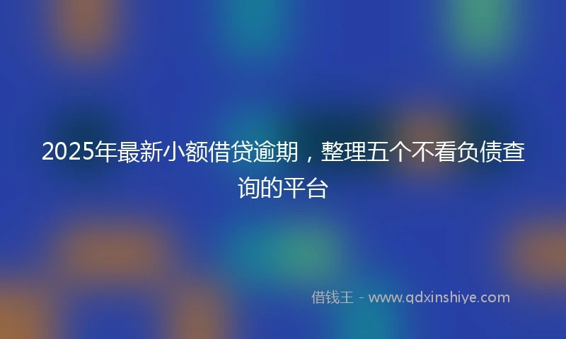 2025年最新小额借贷逾期，整理五个不看负债查询的平台