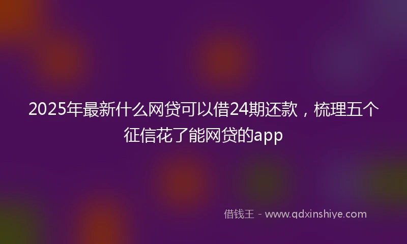 2025年最新什么网贷可以借24期还款，梳理五个征信花了能网贷的app