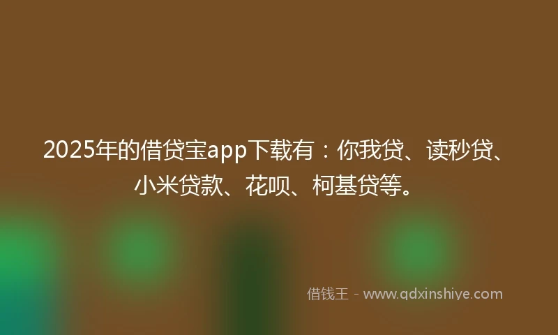 2025年的借贷宝app下载有：你我贷、读秒贷、小米贷款、花呗、柯基贷等。