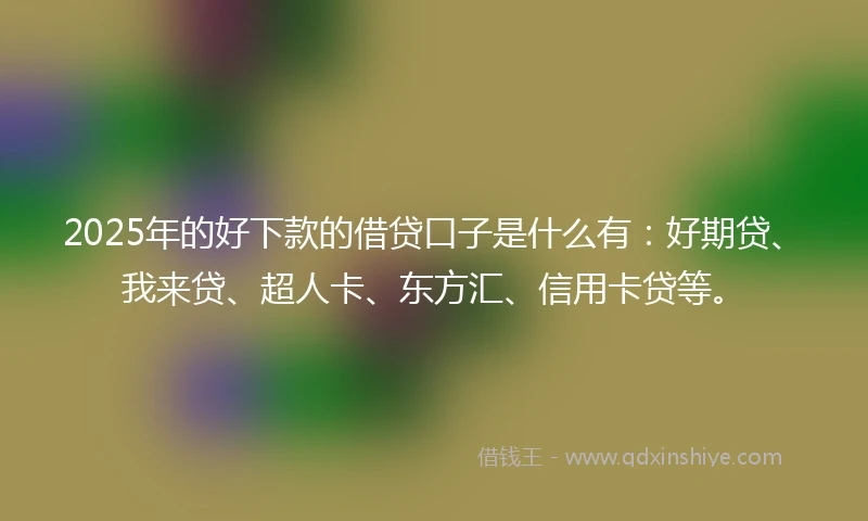2025年的好下款的借贷口子是什么有：好期贷、我来贷、超人卡、东方汇、信用卡贷等。