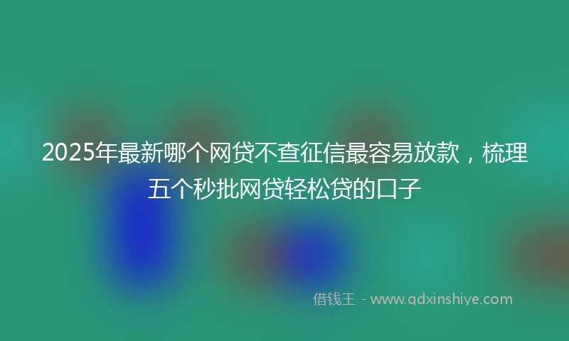 2025年最新哪个网贷不查征信最容易放款，梳理五个秒批网贷轻松贷的口子