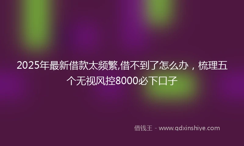 2025年最新借款太频繁,借不到了怎么办，梳理五个无视风控8000必下口子