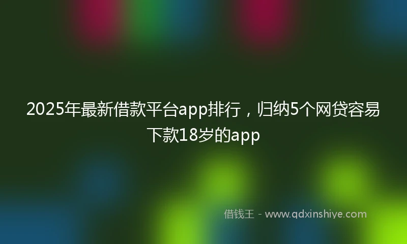 2025年最新借款平台app排行，归纳5个网贷容易下款18岁的app