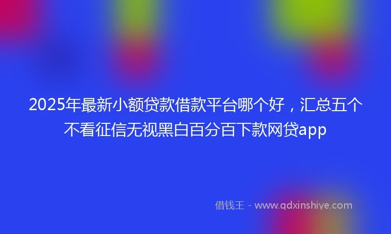 2025年最新小额贷款借款平台哪个好，汇总五个不看征信无视黑白百分百下款网贷app