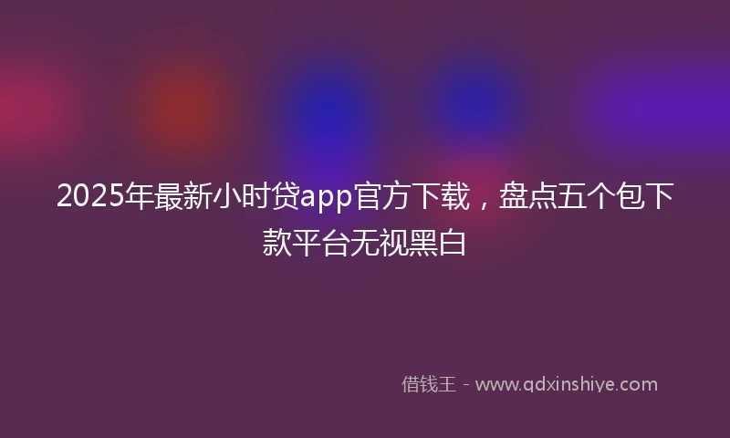 2025年最新小时贷app官方下载，盘点五个包下款平台无视黑白