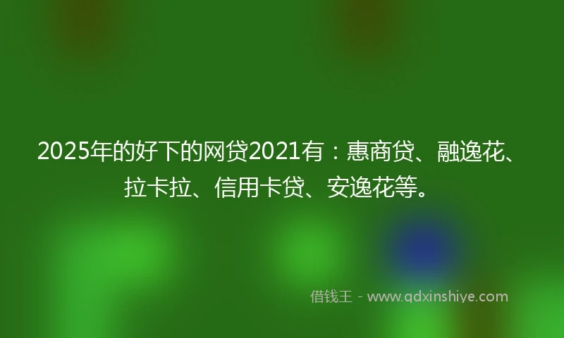 2025年的好下的网贷2021有：惠商贷、融逸花、拉卡拉、信用卡贷、安逸花等。