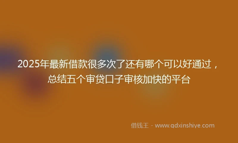 2025年最新借款很多次了还有哪个可以好通过，总结五个审贷口子审核加快的平台