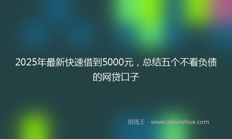 2025年最新快速借到5000元，总结五个不看负债的网贷口子