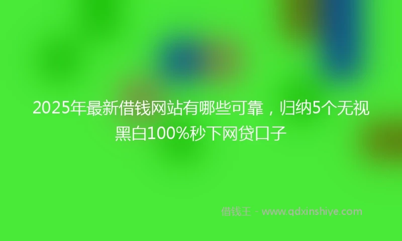 2025年最新借钱网站有哪些可靠，归纳5个无视黑白100%秒下网贷口子