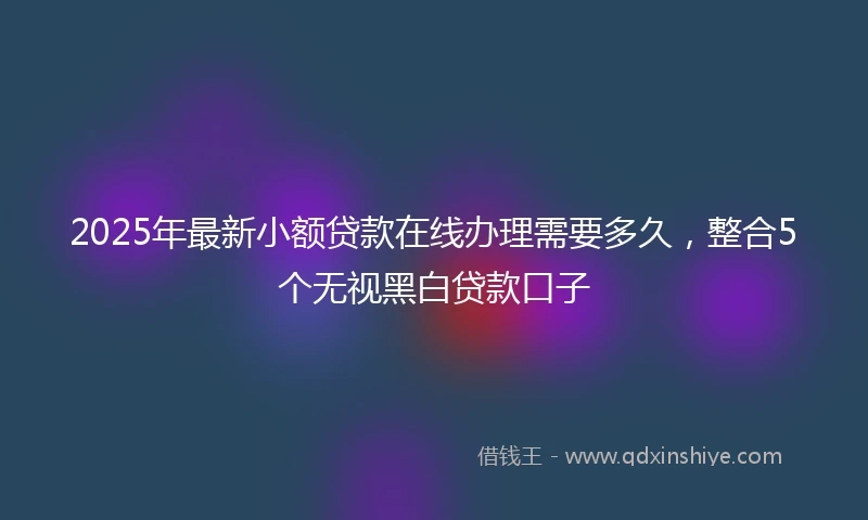 2025年最新小额贷款在线办理需要多久，整合5个无视黑白贷款口子