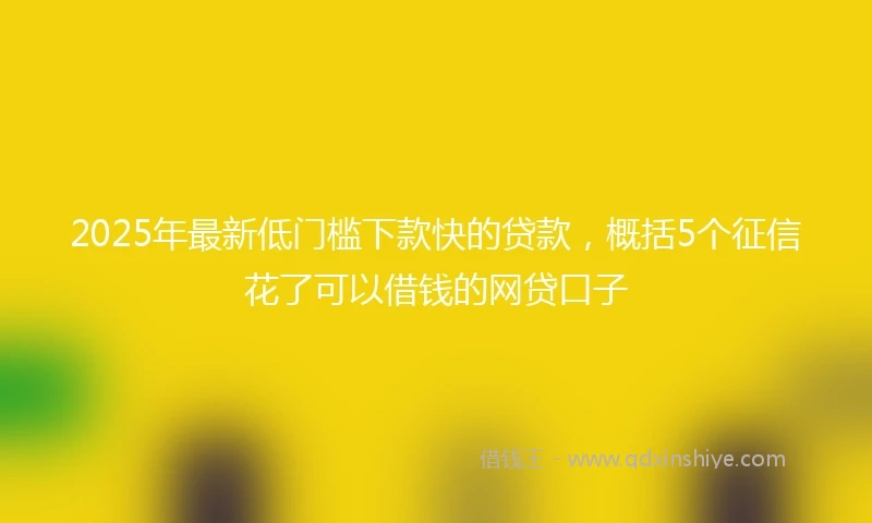 2025年最新低门槛下款快的贷款，概括5个征信花了可以借钱的网贷口子