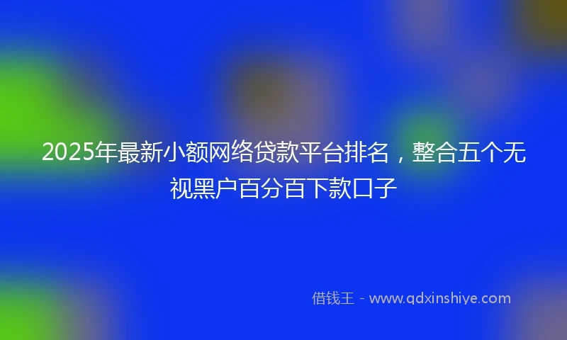 2025年最新小额网络贷款平台排名，整合五个无视黑户百分百下款口子