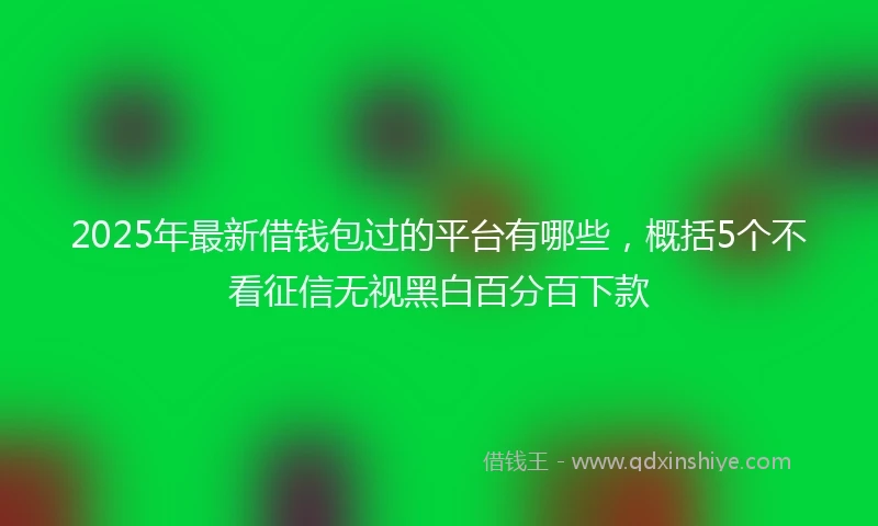 2025年最新借钱包过的平台有哪些，概括5个不看征信无视黑白百分百下款