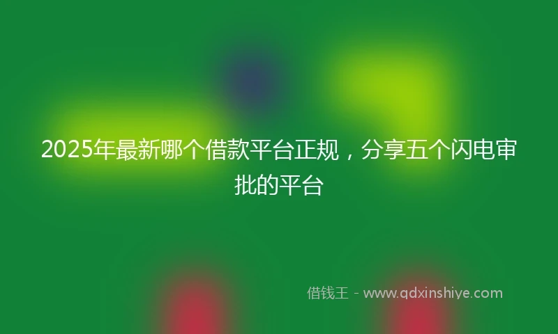 2025年最新哪个借款平台正规，分享五个闪电审批的平台
