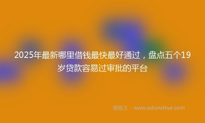 2025年最新哪里借钱最快最好通过，盘点五个19岁贷款容易过审批的平台