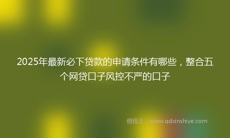 2025年最新必下贷款的申请条件有哪些，整合五个网贷口子风控不严的口子