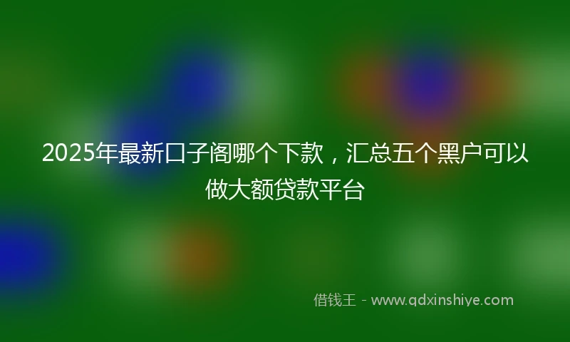 2025年最新口子阁哪个下款，汇总五个黑户可以做大额贷款平台
