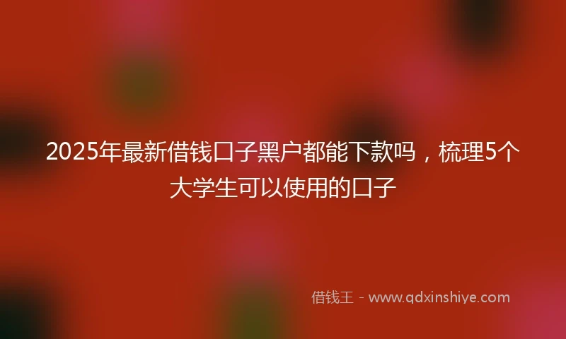 2025年最新借钱口子黑户都能下款吗，梳理5个大学生可以使用的口子