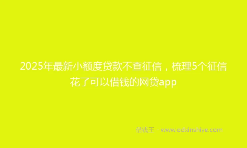 2025年最新小额度贷款不查征信，梳理5个征信花了可以借钱的网贷app