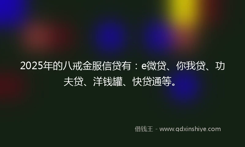 2025年的八戒金服信贷有：e微贷、你我贷、功夫贷、洋钱罐、快贷通等。