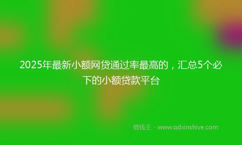 2025年最新小额网贷通过率最高的，汇总5个必下的小额贷款平台