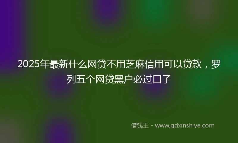 2025年最新什么网贷不用芝麻信用可以贷款，罗列五个网贷黑户必过口子