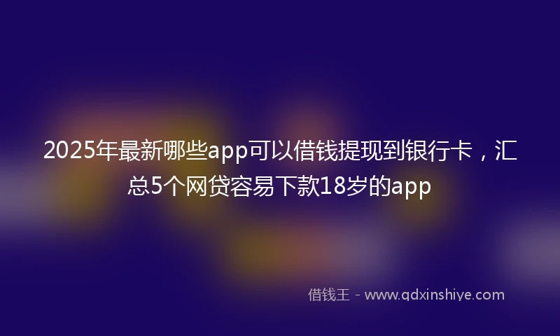 2025年最新哪些app可以借钱提现到银行卡，汇总5个网贷容易下款18岁的app