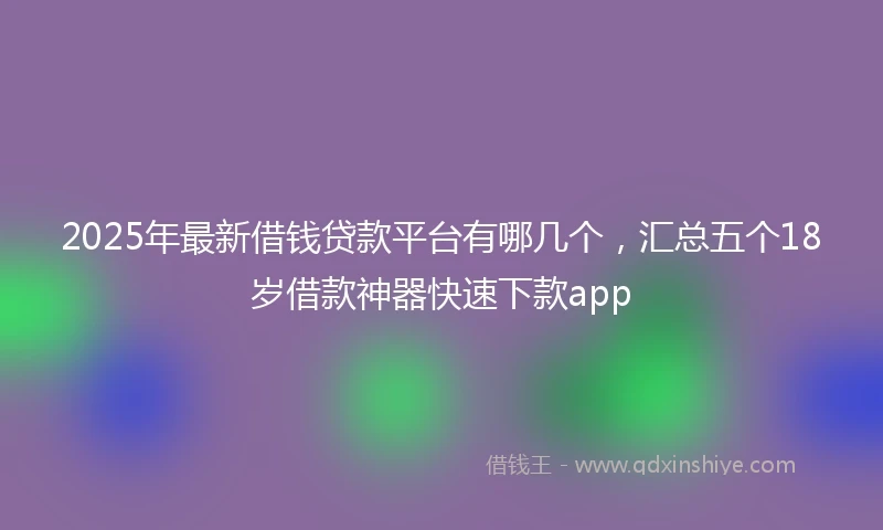 2025年最新借钱贷款平台有哪几个，汇总五个18岁借款神器快速下款app