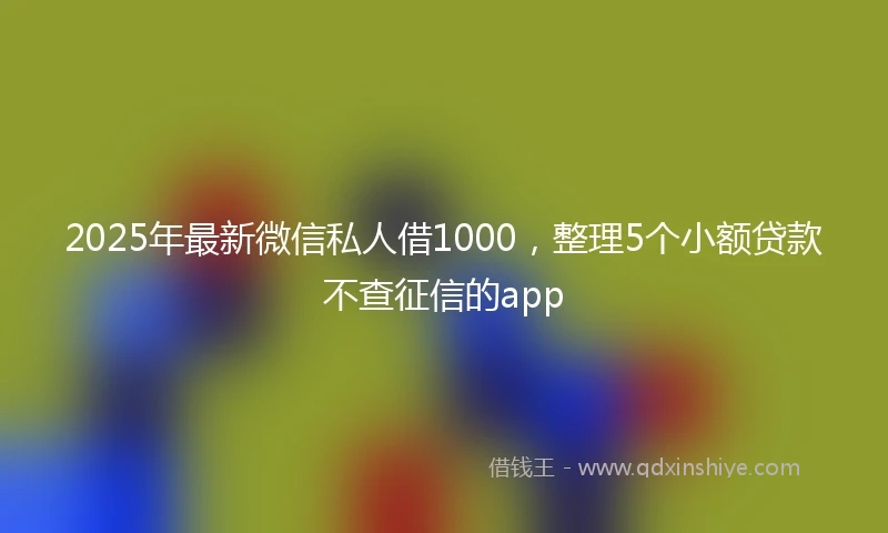 2025年最新微信私人借1000，整理5个小额贷款不查征信的app