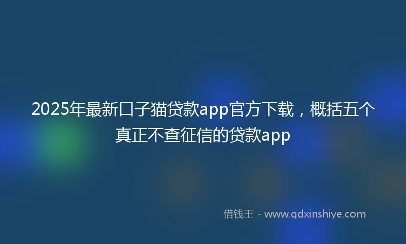 2025年最新口子猫贷款app官方下载，概括五个真正不查征信的贷款app